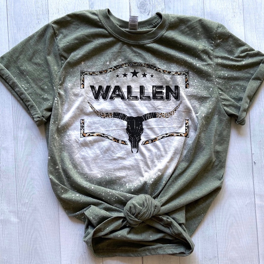 Hand Bleached Wallen Concert Shirt
